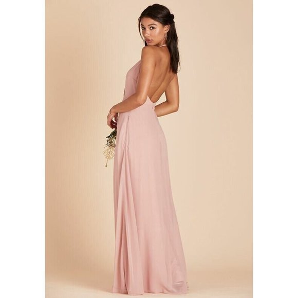 Hey Birdy Moni Convertible Back Bridesmaid Formal Maxi Dress Size L Rose Quarts - Picture 3 of 10